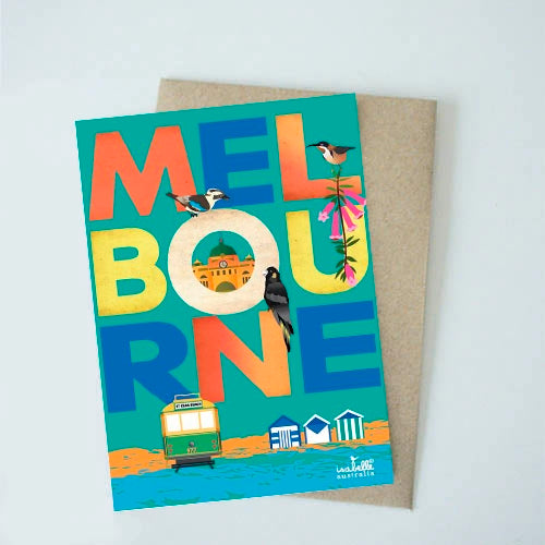 Melbourne Greeting Card Cockatoo Kookaburra Birds Made in Australia